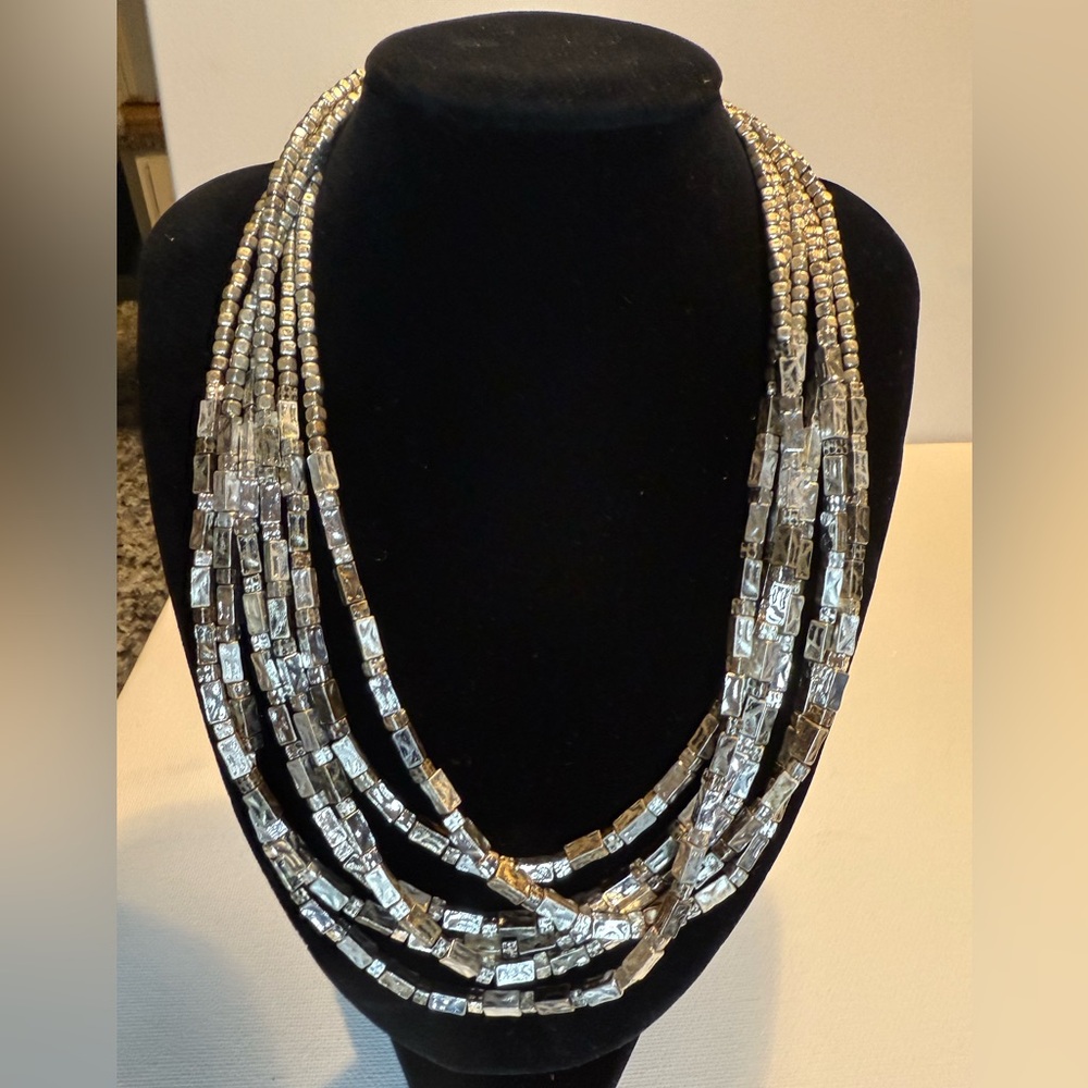 EUC! Chico's Vintage Silver Multi-Layer Gorgeous Necklace